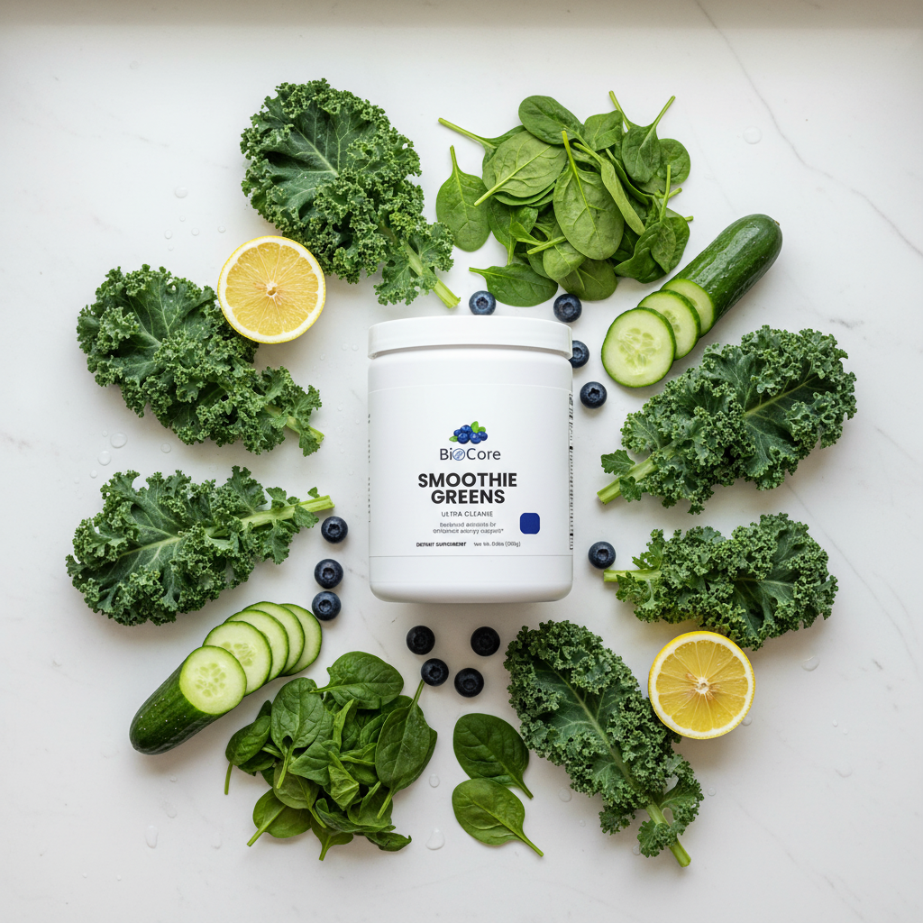 Smoothie Greens Flat Lay
